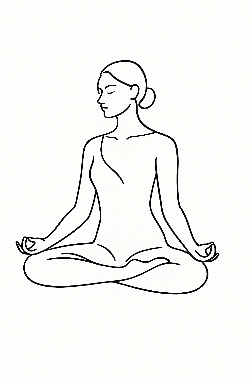 Minimalist Meditation Line Art