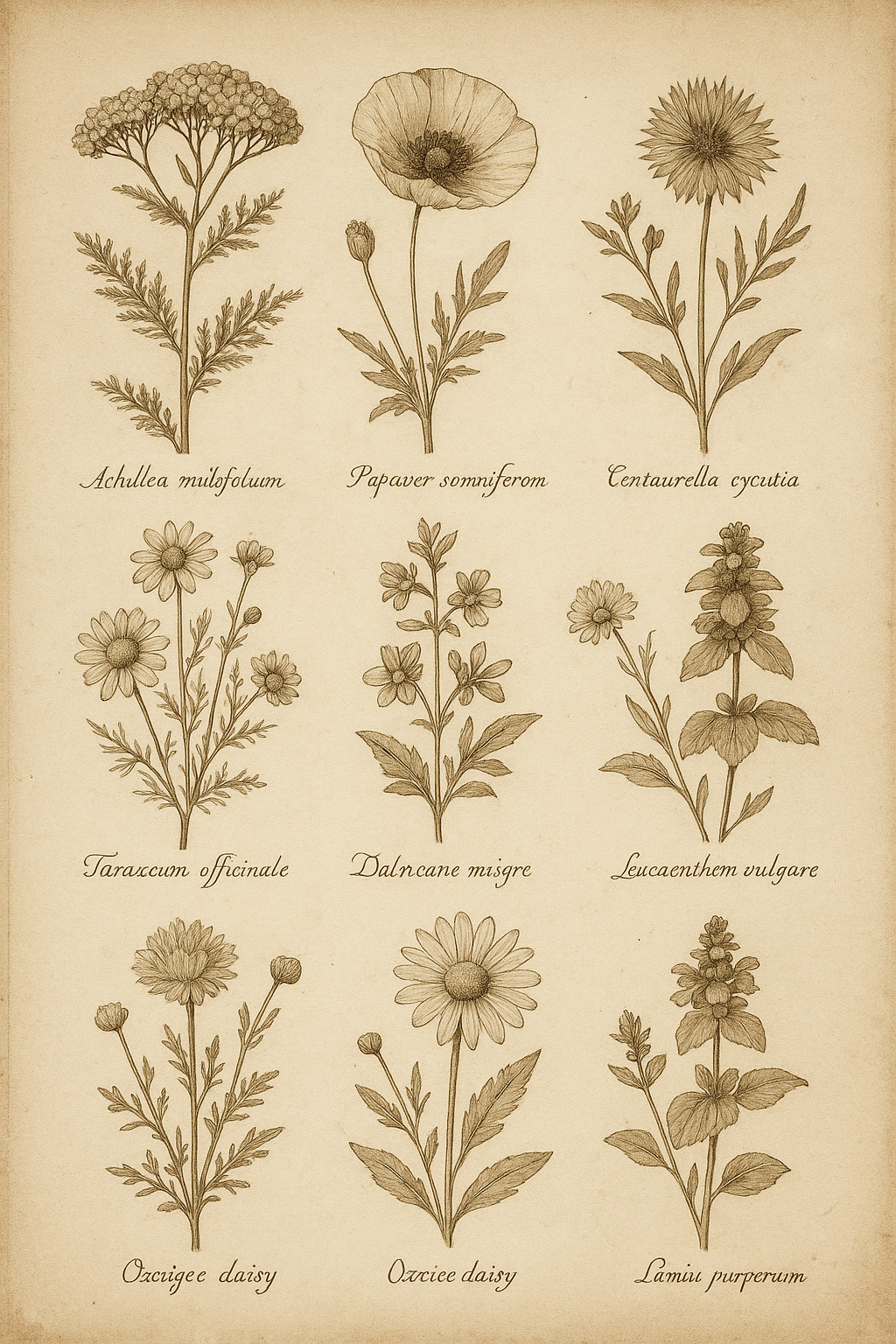 Vintage Wildflower Botanical